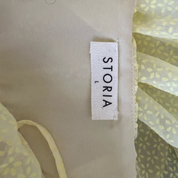 Storia Yellow Floral Print Mini Dress Large - Picture 6 of 7